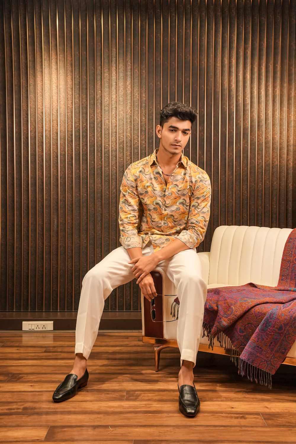 Vintage Desert Ripple Silk Shirt