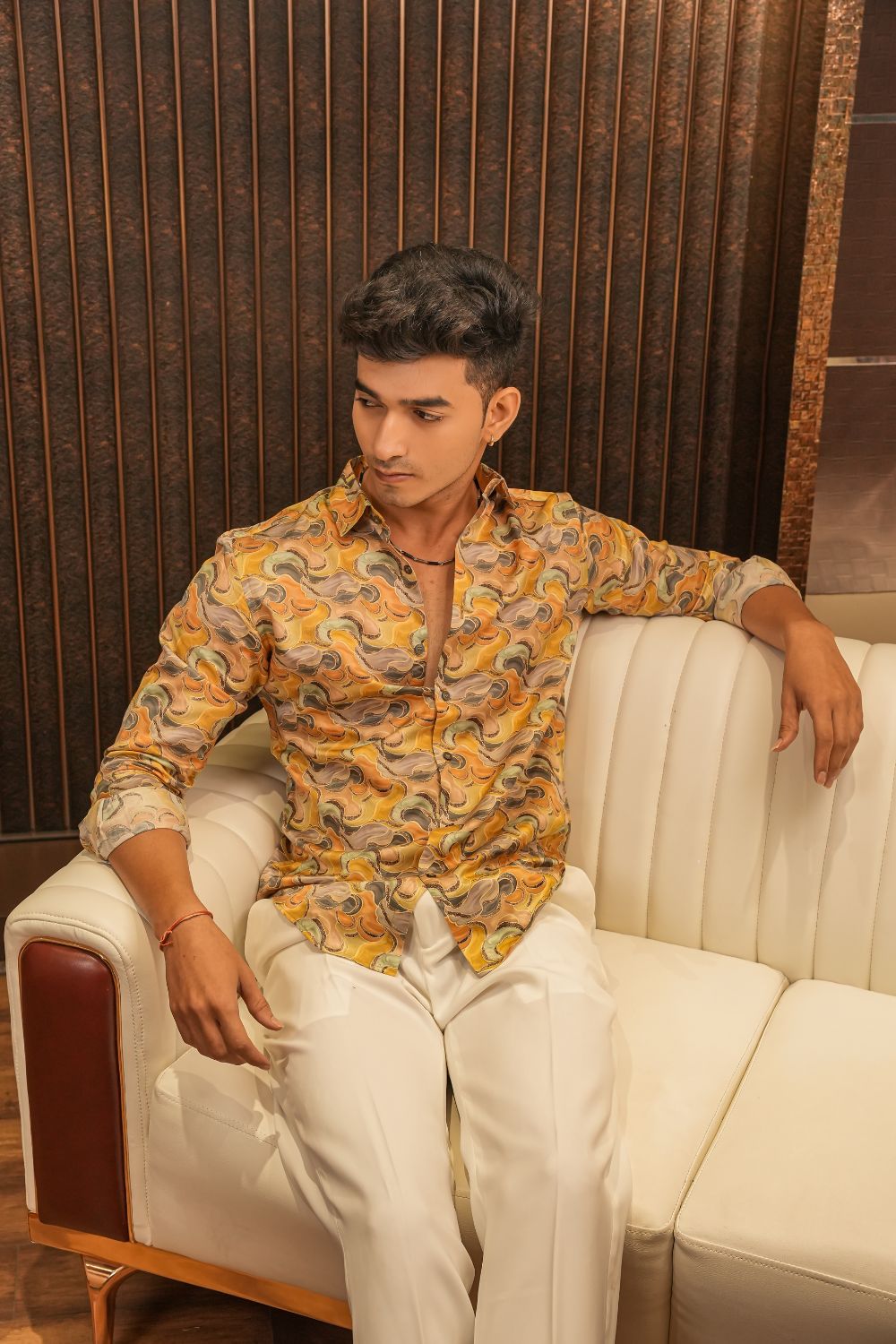 Vintage Desert Ripple Silk Shirt