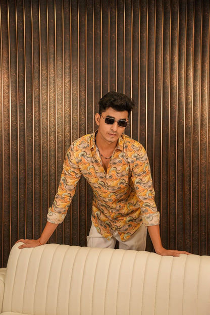 Vintage Desert Ripple Silk Shirt