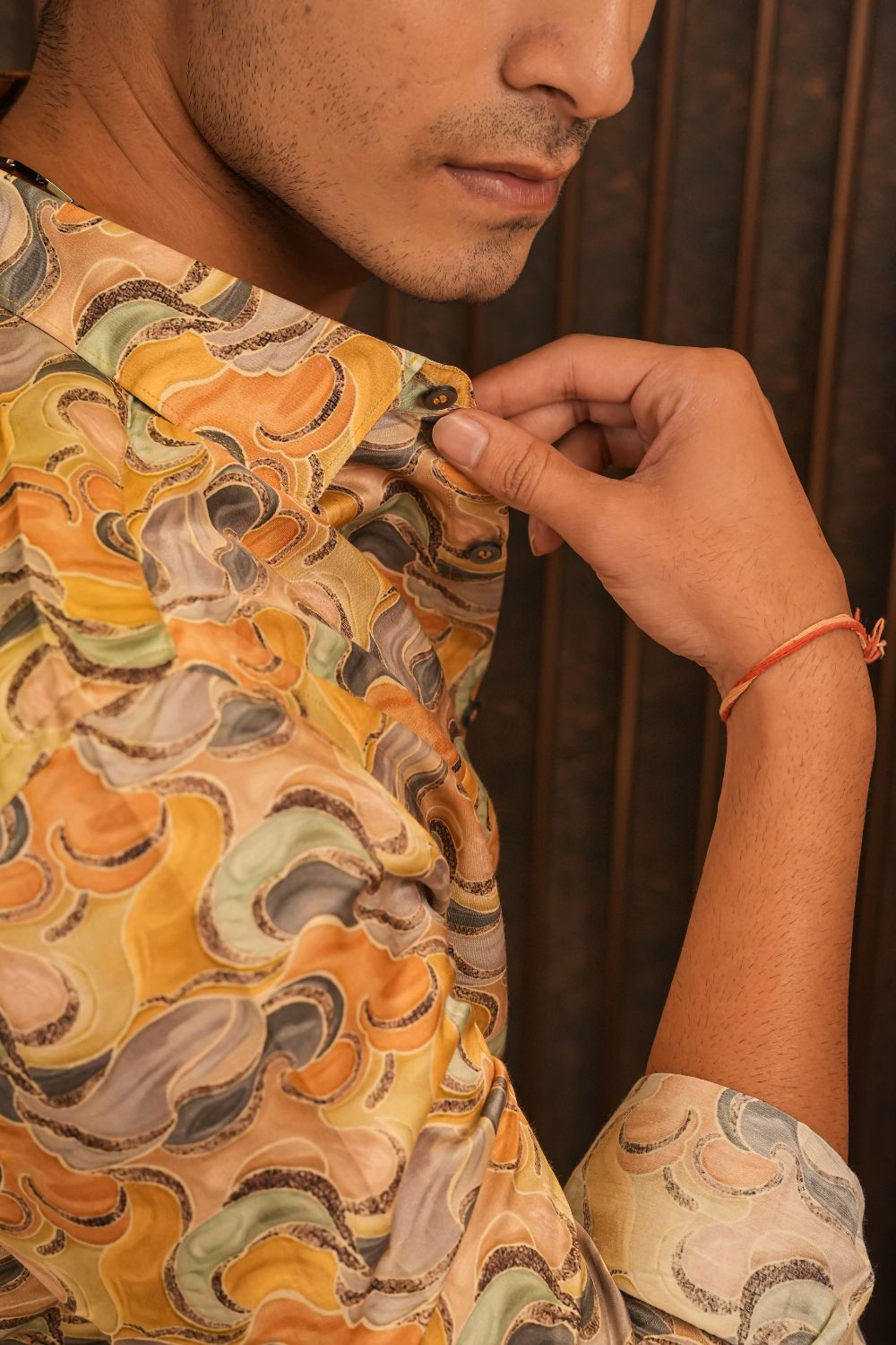 Vintage Desert Ripple Silk Shirt