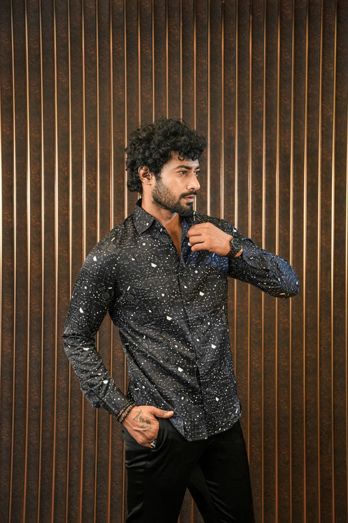 Cosmic Code Silk Shirt