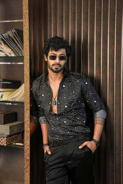 Cosmic Code Silk Shirt