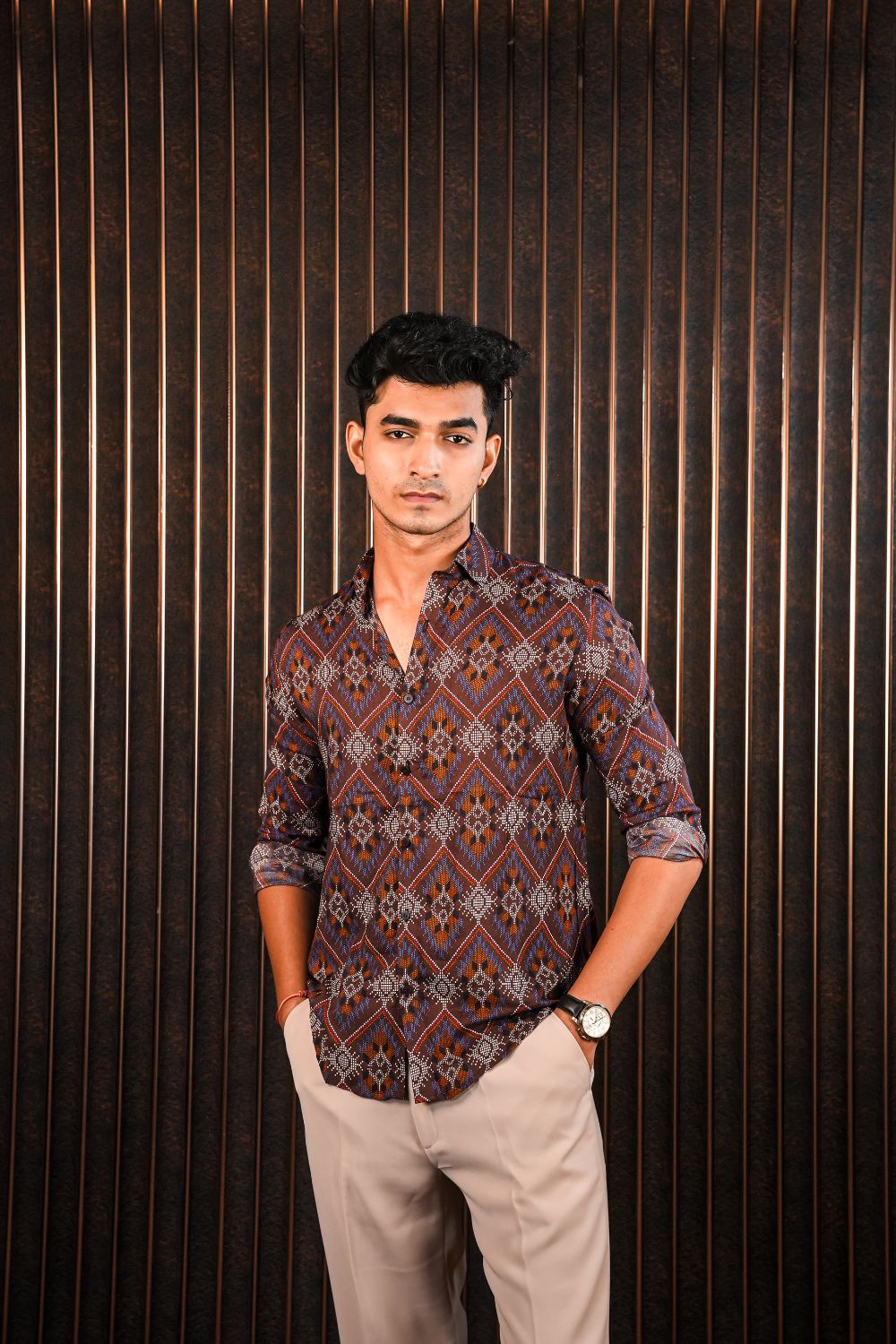 Stargrid Prism Cotton Blended Shirt