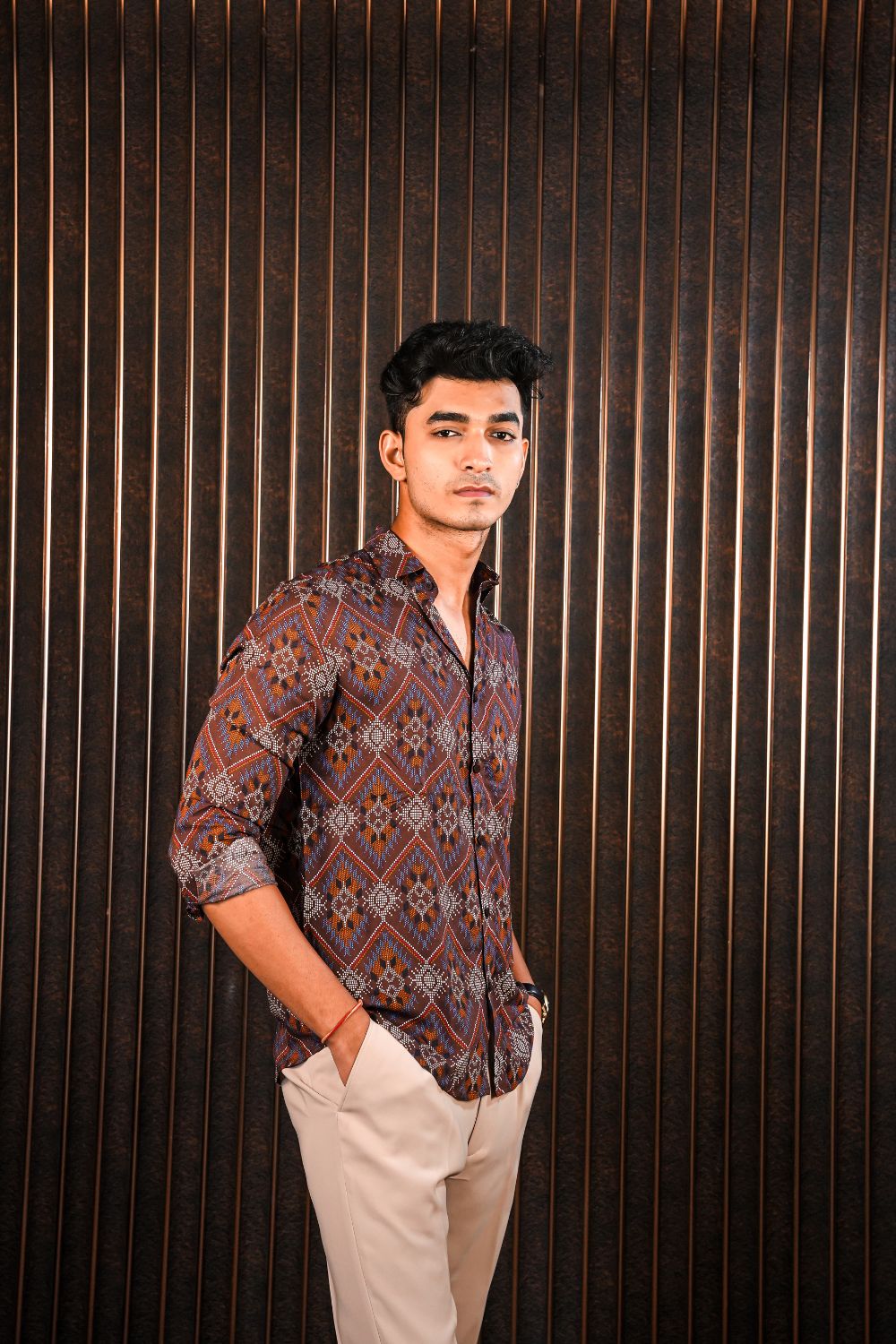 Stargrid Prism Cotton Blended Shirt