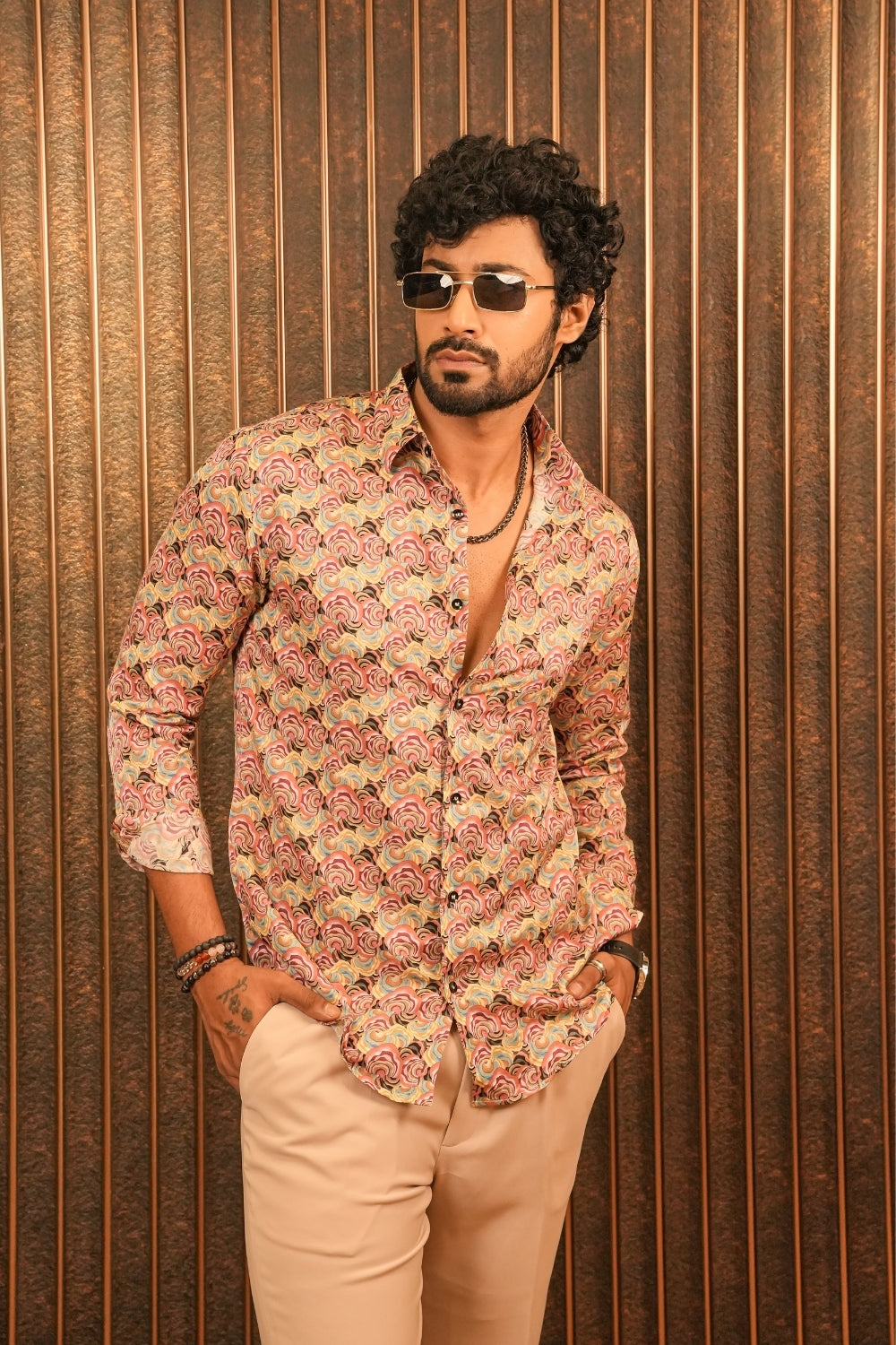 Hypnotic Swirl Silk Shirt