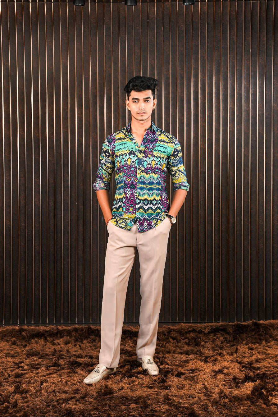 Echo Tribe Pop Cotton Blended SHIRT