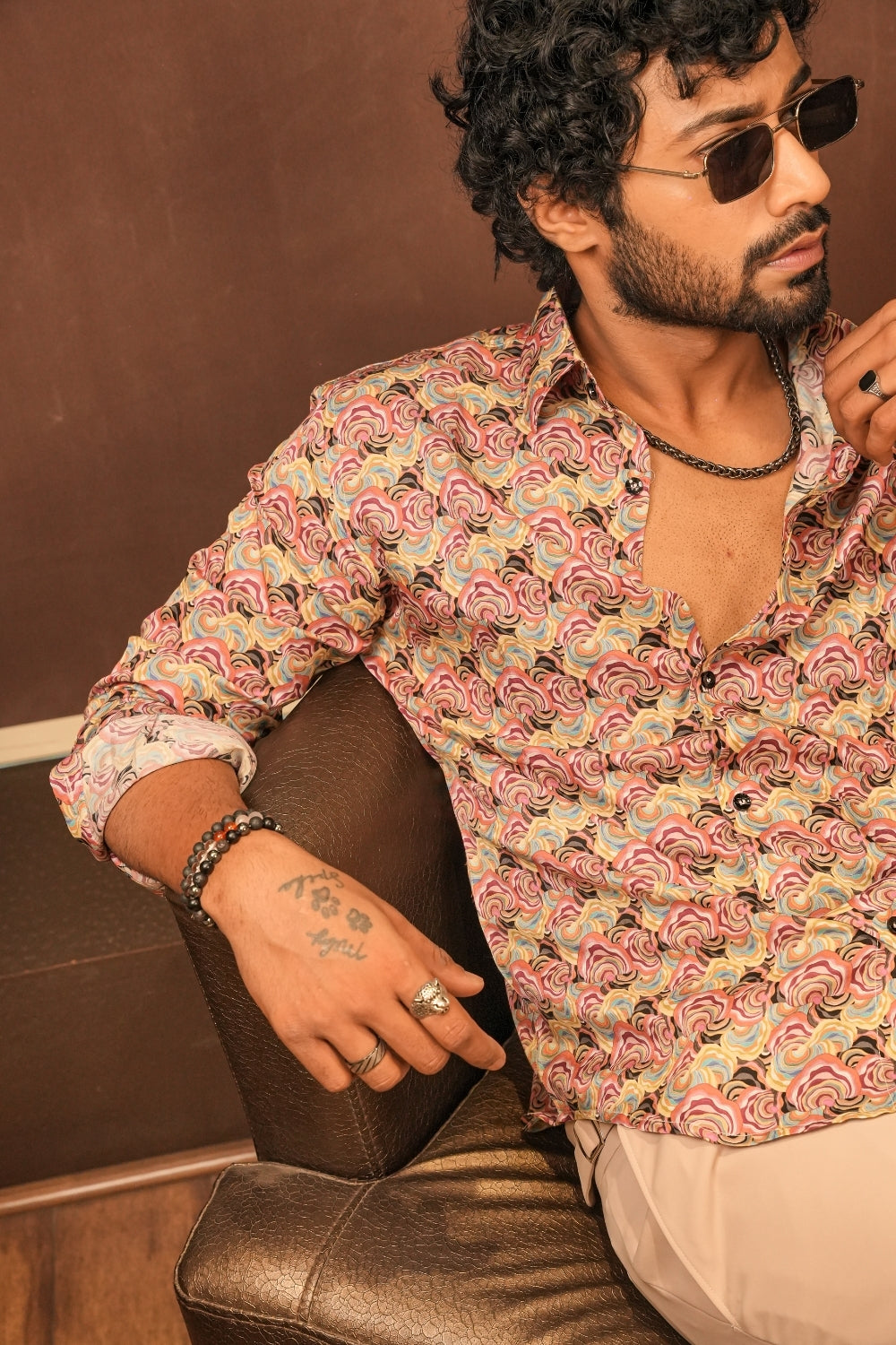 Hypnotic Swirl Silk Shirt