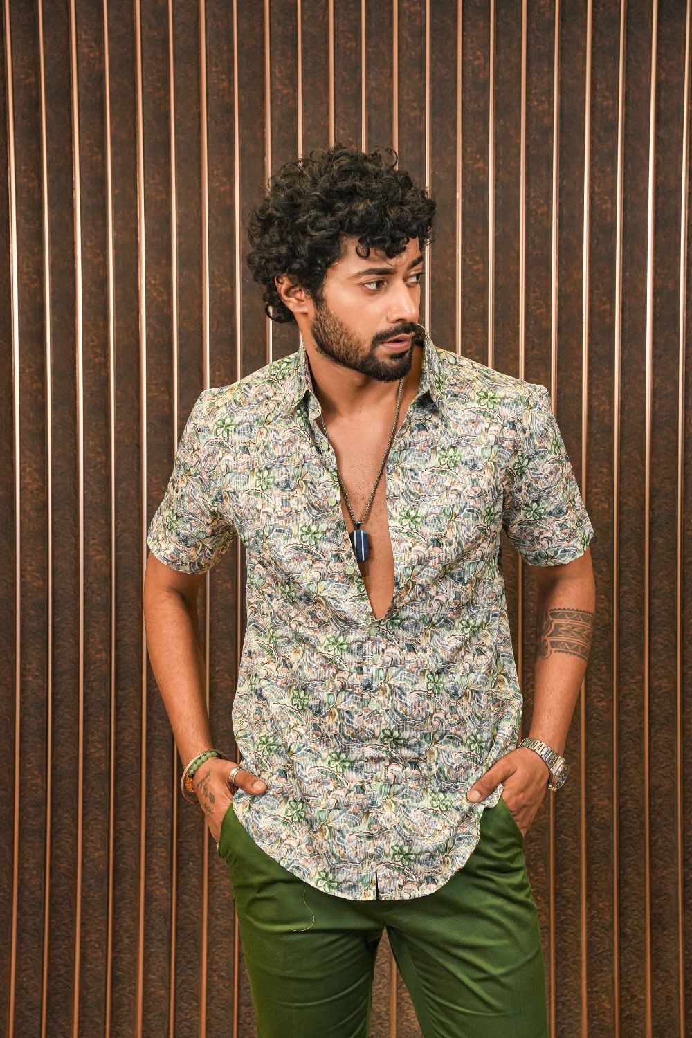 Tropical current Silk Shirt…