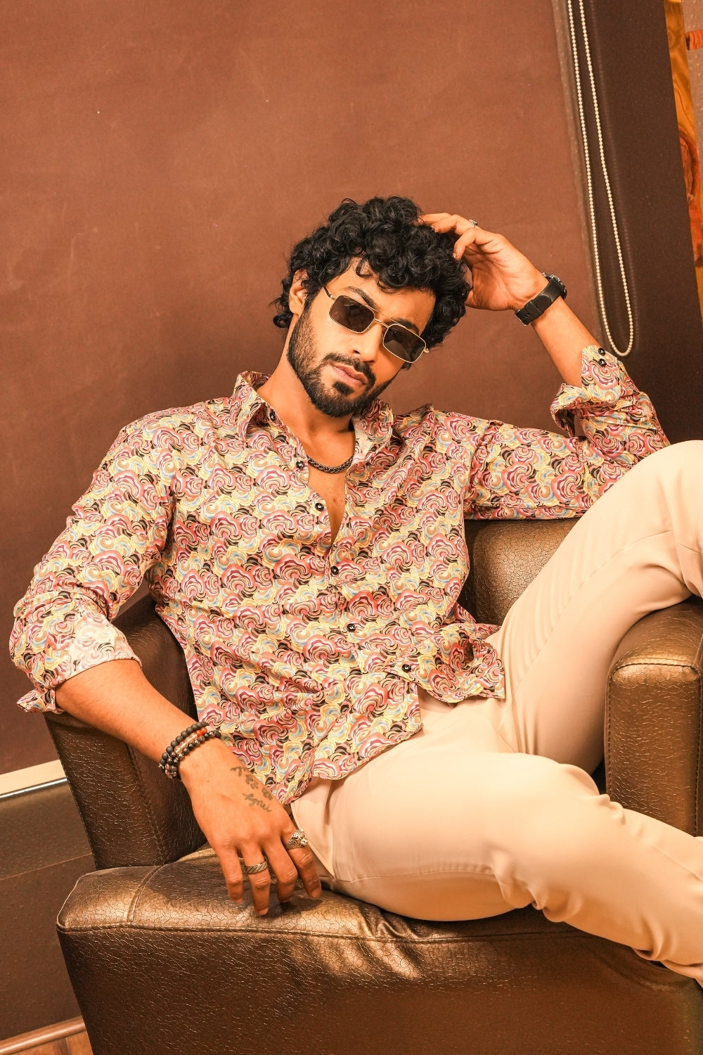 Hypnotic Swirl Silk Shirt